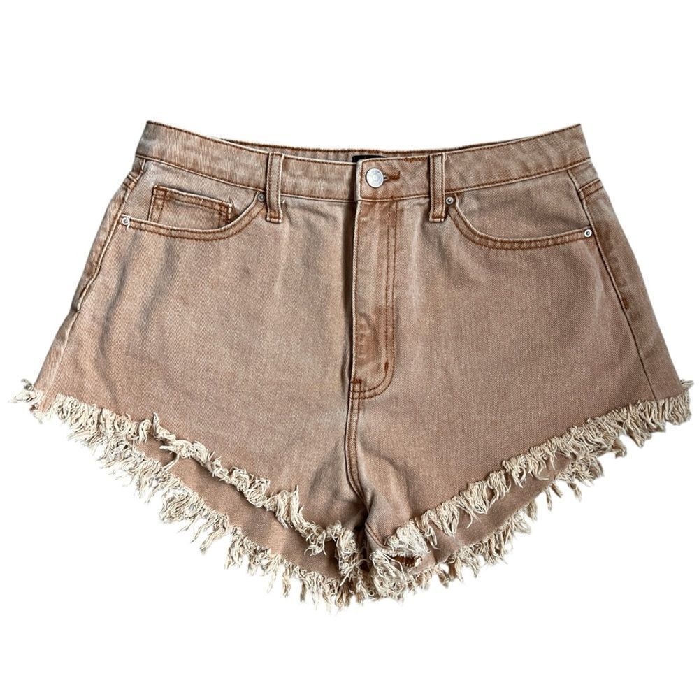 SIMPLE SOCIETY Fringe Hem Denim Shorts Size 31